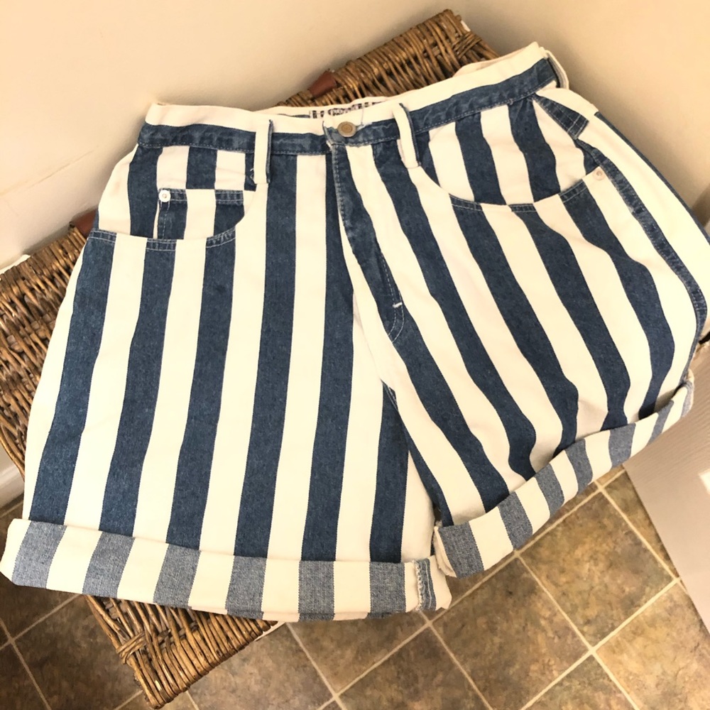 Vintage Striped High Waisted shorts